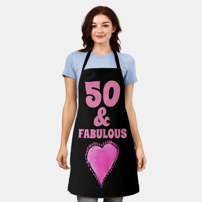 50 and Fabulous 50th birthday Kitchen Apron (Worn)