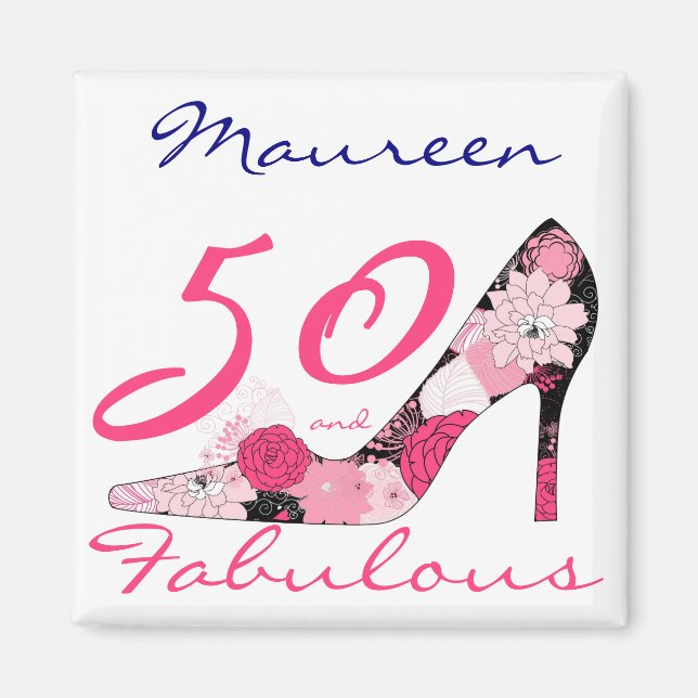 50 and Fabulous 50th Birthday Magnet (Front)