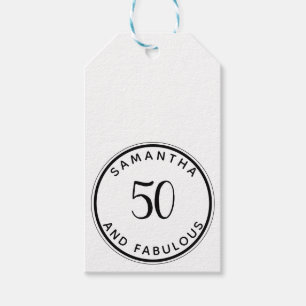 50 And Fabulous 50th Birthday Modern Minimal Gift Tags