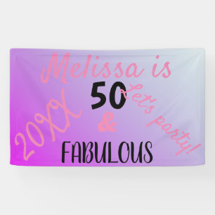 50 And Fabulous 50th Birthday Party Banner