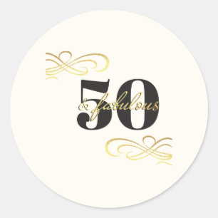 50 and Fabulous 50th Birthday Party Classic Round Sticker