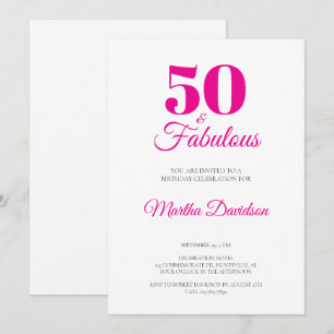 50 and Fabulous 50th Birthday Party invitation