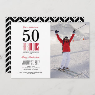 50 and Fabulous   50th Birthday Party Invitation