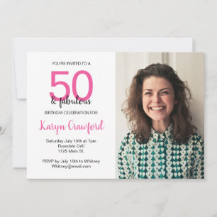 50 and Fabulous 50th Birthday Party Invitation