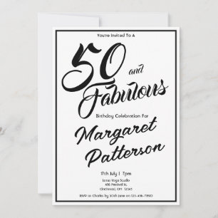 50 and Fabulous 50th Birthday Party Invitation