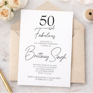50 and Fabulous 50th Birthday Party Invitation