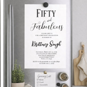 50 and Fabulous 50th Birthday Party Invitation