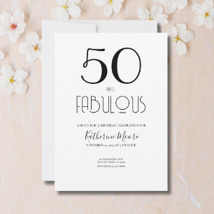 50 and Fabulous 50th Birthday Party  Invitation