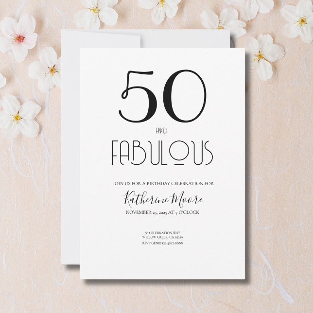 50 and Fabulous 50th Birthday Party  Invitation (Creator Uploaded)