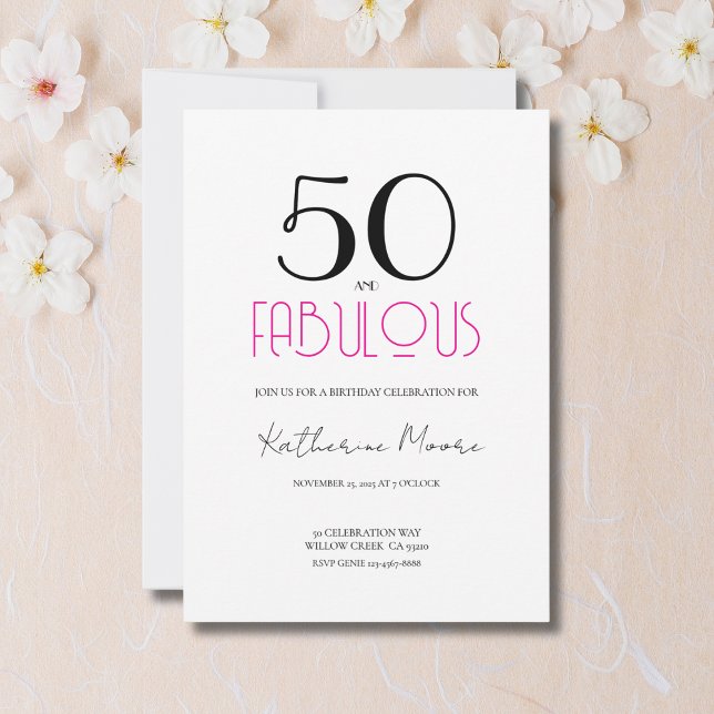 50 and Fabulous 50th Birthday Party  Invitation (Creator Uploaded)