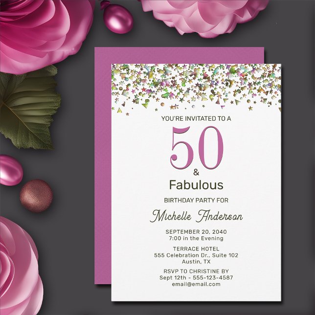 "50 and Fabulous" 50th Birthday Party Invitation (Creator Uploaded)