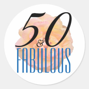 50 and Fabulous / 50th Birthday Party Matching Classic Round Sticker
