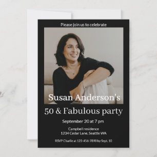 50 and Fabulous 50th Birthday Party Photo Invitation