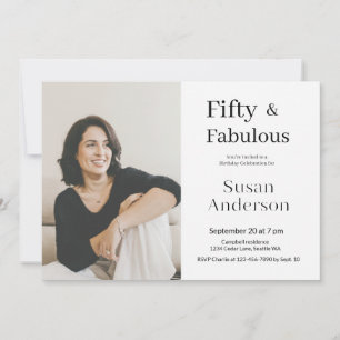 50 and Fabulous 50th Birthday Party Photo Invitation