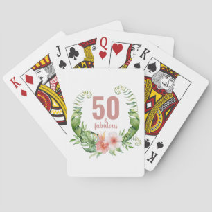 50 and fabulous 50th birthday party playing cards