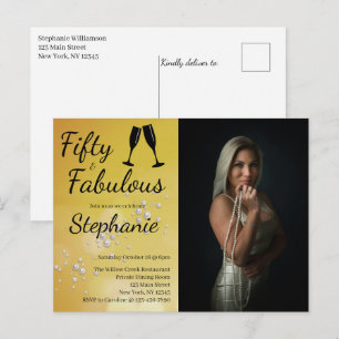 50 and Fabulous 50th Birthday Party Postcard