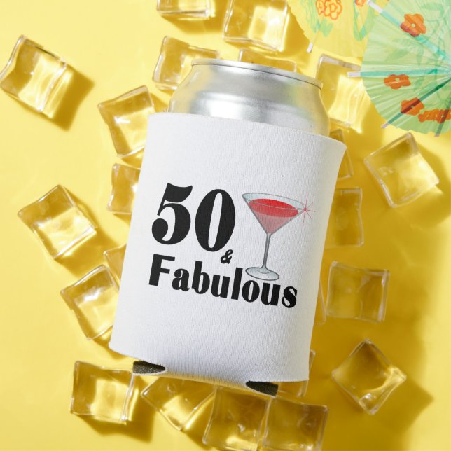 50 and Fabulous 50th Birthday Personalised Can Cooler (In Situ Summer)