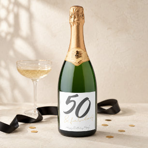 50 and Fabulous 50th Birthday Sparkling Wine Label