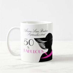 50 and Fabulous Art Deco Elegant 50th Birthday Coffee Mug