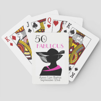 50 and Fabulous Art Deco Elegant 50th Birthday Playing Cards