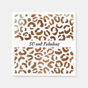 50 and Fabulous Big Cat Print Abstract Napkin