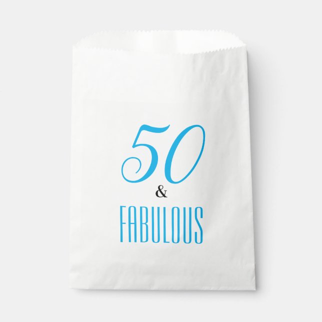 50 And Fabulous Birthday customise Party Favour Ba Bag (Front)