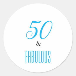 50 And Fabulous Birthday customize party stickers 