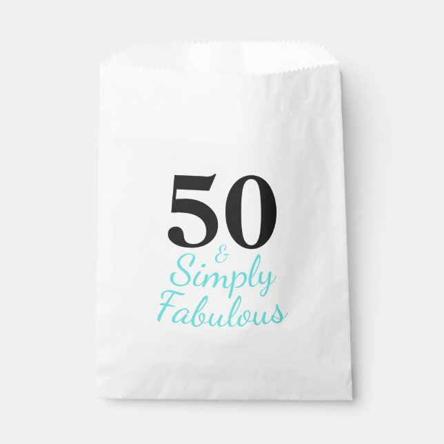 50 and Fabulous Birthday Favour Bag (Front)