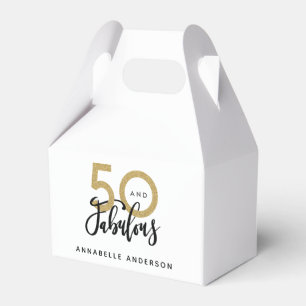 50 and fabulous birthday favour box