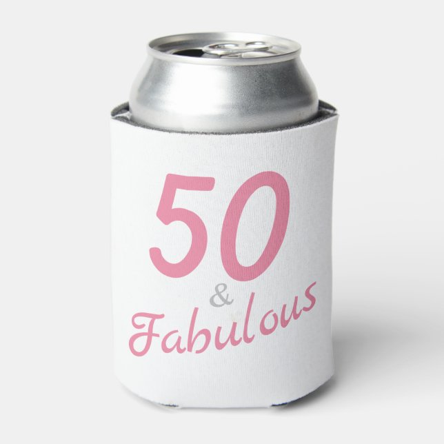 50 and Fabulous Birthday Foam Can Cooler (Can Front)