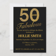 50 and fabulous birthday invitation