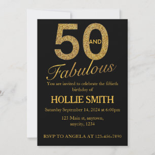 50 and fabulous birthday invitation