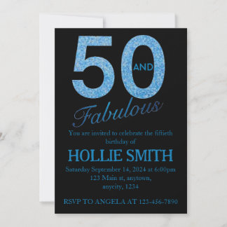 50 and fabulous birthday invitation