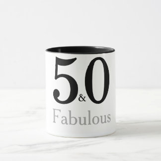 50 and Fabulous Birthday mug