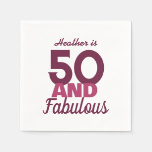 50 and Fabulous Birthday  Napkin
