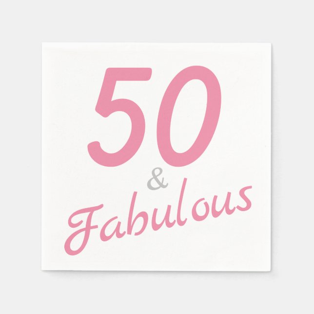50 and Fabulous Birthday Paper Napkin (Front)