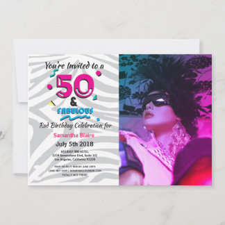 50 and Fabulous Birthday Party 80s Invitation