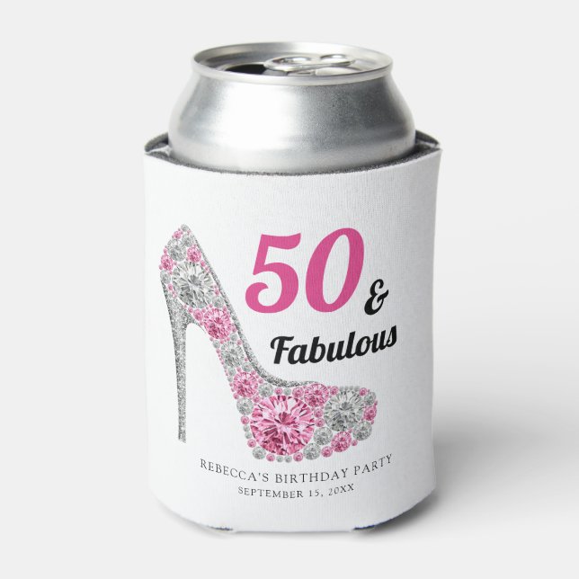 50 and Fabulous Birthday Party Can Cooler (Can Front)