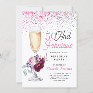 50 And Fabulous Birthday Party Invitation