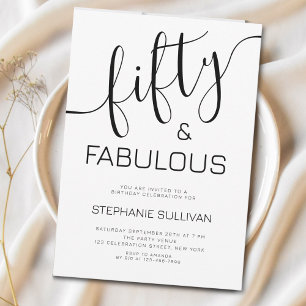 50 And Fabulous Birthday Party Invitation