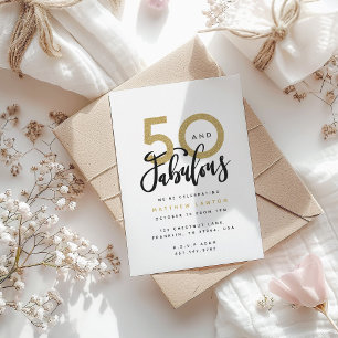 50 and fabulous birthday party invitation