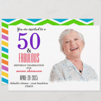 50 and fabulous Birthday Party Invitation