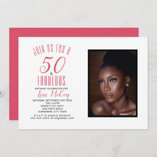 50 and Fabulous Birthday Party Invitation