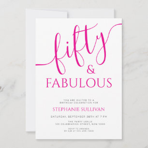 50 And Fabulous Birthday Party Invitation