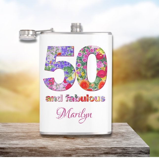 50 and fabulous birthday party modern flask (Creator Uploaded)