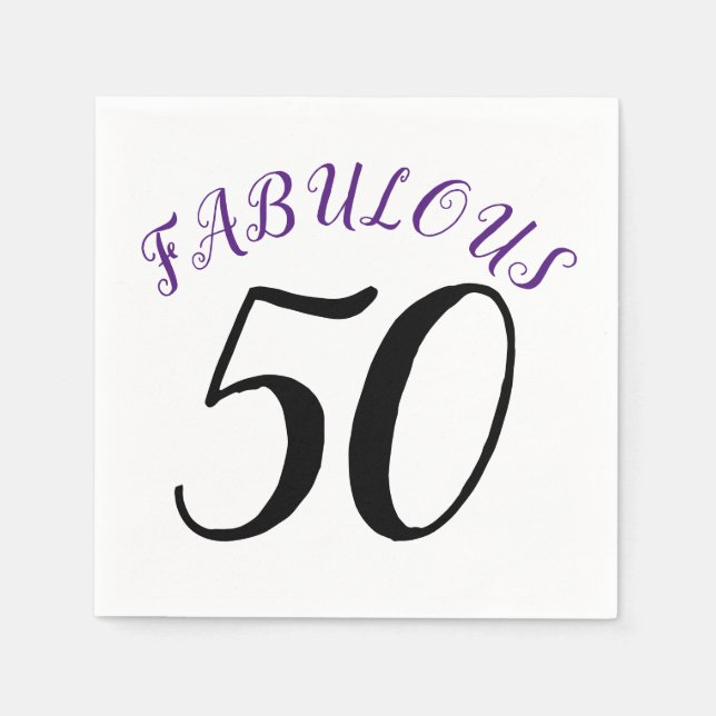 50 and Fabulous Birthday Party Napkin (Front)