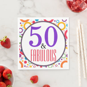 50 and Fabulous Birthday Party Napkin