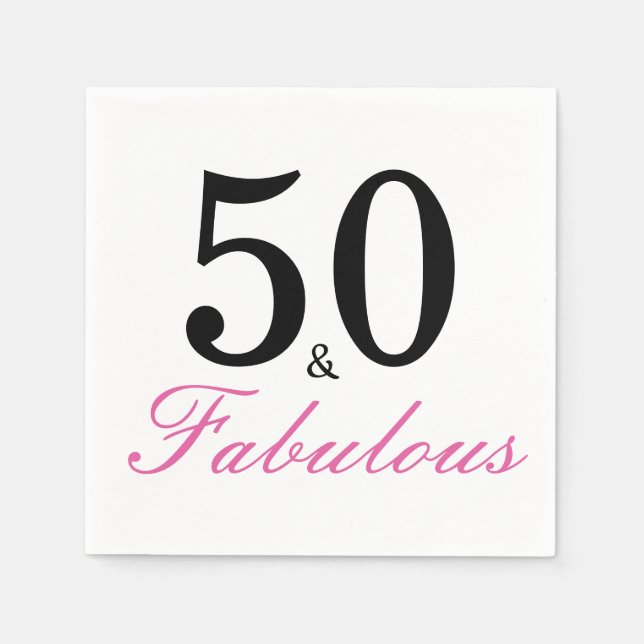 50 and Fabulous Birthday Party Napkin (Front)