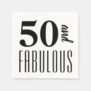 50 and Fabulous   Birthday Party Paper Napkin