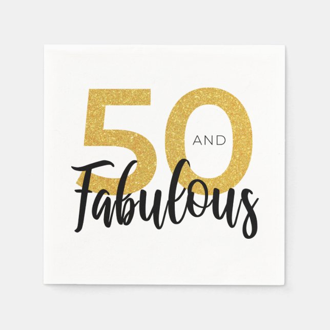 50 and Fabulous Birthday Party Paper Napkin (Front)